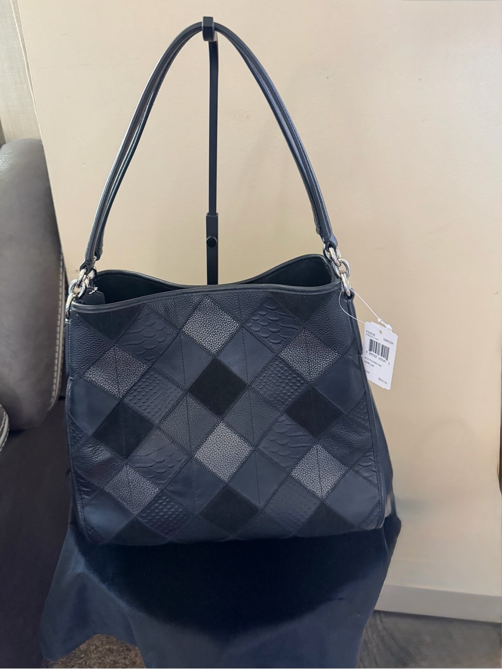 Coach Black Patchwork Leather Shoulder Hobo